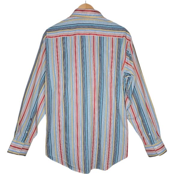 Robert Graham Striped Paisley Multi Color Button Down Shirt Size L - Picture 3 of 11